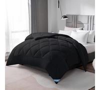 WAVVE Piumino Letto Matrimoniale Quattro 4 Stagioni 260x240 cm - Piumone 240x260 Invernale Autunnale - Trapunta 260 x 240 in Microfibra Sintetica, Nero