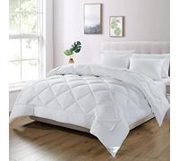 WAVVE Piumino Letto Piazza e Mezza Quattro 4 Stagioni - Piumone Autunnale Invernale 200 x 220 cm - Coperta Trapunta 220x200 di Microfibra Sintetico, Bianco