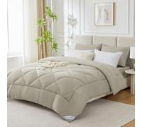 WAVVE Piumino Letto Singolo 155x220 cm Invernale 450 gr/mq - Piumone Pesante Caldo da Letto 90x200, Trapunta 220x155 in Microfibra Sintetica, Beige