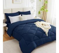 WAVVE Piumino Letto Singolo Invernale 140x200 cm - 450 gr/mq Piumone Inverno per Letto da 80x190, Trapunta 200x140 Microfibra Sintetica, 140 x 200 cm, Blu