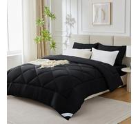 WAVVE Piumone Letto Matrimoniale 450 gr/mq Invernale 135x200 cm - Piumino Caldissimo 200x135 cm, Trapunta 135 x 200 cm in Microfibra Sintetica, Nero