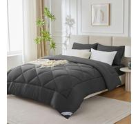 WAVVE Piumone Letto Matrimoniale 450 gr/mq Invernale 135x200 cm - Piumino Caldissimo 200x135 cm, Trapunta 135 x 200 cm in Microfibra Sintetica, Grigio