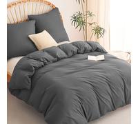 WAVVE Sacco Copripiumino Una Piazza e Mezza 200x200 cm - Set Copripiumino con Federa 80x80 cm, Copripiumone in Microfibra Traspirante, Grigio