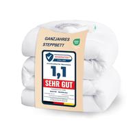WAVVE Trapunta una Piazza e Mezza Quattro 4 Stagioni - Piumone Autunnale Invernale 200 x 200 cm - Coperta Trapunta 200x200 di Microfibra Sintetico, Bianco