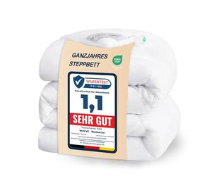 WAVVE Trapunta una Piazza e Mezza Quattro 4 Stagioni - Piumone Autunnale Invernale 200 x 200 cm - Coperta Trapunta 200x200 di Microfibra Sintetico, Bianco