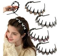 Wavy Crystal Headband Butterfly, Wavy Crystal Headband (4pcs-B)
