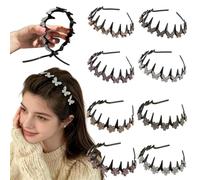 Wavy Crystal Headband Butterfly, Wavy Crystal Headband (8pcs)