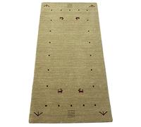 WAWA TEPPICH Gabbeh - Tappeto in 100% lana tessuta a mano, Loom Lori, 70 x 140 cm, beige T1