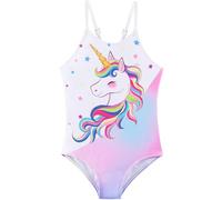 WAWSAM Costumi a Pezzi da Bagno per Bambine e Ragazze Unicorno Costumi da Bagno Interi Arcobaleno 1 Pezzo Costume Intero per 5 Anni Bambini Nuoto Spiaggia Piscina Vacanze