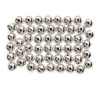 Wax Beads, D: 5 mm, silver, 100pcs