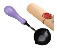 Wax Seal Spoon - Side Pouring Tool, Alloy Wooden Handle | Heat Resistant Wax Melting Spoon Elegant Craft Accessory Safe Pouring Instrument for Sealing Letters Invitations Envelopes Stationery DIY