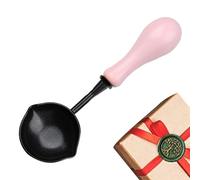 Wax Seal Spoon - Side Pouring Tool, Alloy Wooden Handle | Heat Resistant Wax Melting Spoon Elegant Craft Accessory Safe Pouring Instrument for Sealing Letters Invitations Envelopes Stationery DIY