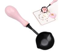 Wax Sealing Melting Spoon,10.4x3.4cm Versatile Double-mouth Spout Design Wax Melting Spoon | Reliable Finger-Protection Anti-stick Heated Fire Paint Tool With Wood Handle For Bead Helper