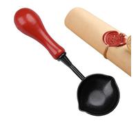 Wax Sealing Melting Spoon,10.4x3.4cm Versatile Double-mouth Spout Design Wax Melting Spoon | Reliable Finger-Protection Anti-stick Heated Fire Paint Tool With Wood Handle For Bead Helper