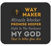 Way Maker Miracle Worker Promise Keeper Light My God Mouse Pad Antiscivolo Tappetino Scrivania Lavabile Tappetino per Mouse for Computer Accessori Scrivania Ufficio 25X30Cm