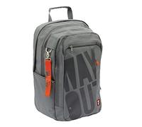 WAY OUT - Zaino scuola c/tasca PC - 3 Scomparti con cerniera, tasca porta-cellulare e foro auricolari, porta-borraccia, Schienale e Spallacci Imbottiti, adatto alla scuola,Grigio, 35 x45 x55 cm