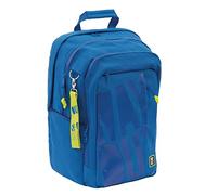 WAY OUT - Zaino scuola c/tasca PC - 3 Scomparti con cerniera, tasca porta-cellulare e foro auricolari, porta-borraccia, Schienale e Spallacci Imbottiti, adatto alla scuola, Azzurro, 35 x45 x55 cm