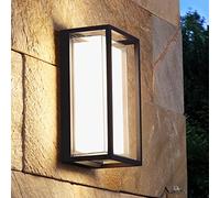 WAYEE Lampada Esterno Parete,Luci Parete Aperto Alimentate Rete,Luci Parete Esterne,LED 12W,Impermeabile Nero Luce Portico Moderno,Luci Della Porta Ingresso,Doppio Schermo,Alluminio Giardino,Garage