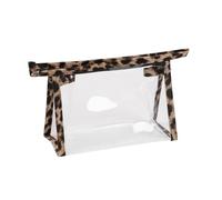 Wayfadacc Borsa da toilette da viaggio con leopardi in PVC trasparente borsa cosmetica da viaggio borsa cosmetica impermeabile con cerniera per le donne, 01, 16*11*2cm