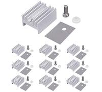 WayinTop 10 Set Dissipatore Termico Alluminio TO-220 Isolante Kit per Transistor MOSFET, TO-220 Dissipatore Calore + Vite M3 + Rondella + Isolante Gommata Silicone (20mmx15mmx10mm)