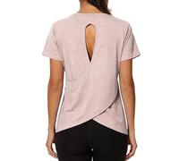 Wayleb Maglia Sportiva Donna per Allenamento Leggero Girocollo Manica Corta Tessuto Elasticizzato, Mocha Mousse S