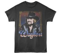 Waylon Jennings - Americana - Licenza Ufficiale - Grigio Solido Stampa Frontale