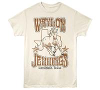 Waylon Jennings Horse Texas T-Shirt Uomo Donna Avorio Stampa Frontale