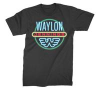 Waylon Jennings Neon Segni Luci Paese Rockabilly Musica T Shirt 10128505