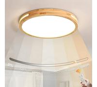 WayLuoung Plafoniera A LED In Legno | Ø40cm 3000-6000K 30W | Lampada Soffitto Rotonda In Legno Naturale Design Cavo Artistico Camera Da Letto Soggiorno Cameretta Cucina (Dimmerabile Con Telecomando)