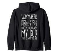 Waymaker Miracle Worker Promessa Custode My Dio Christian Felpa con Cappuccio