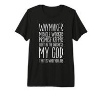 Waymaker Miracle Worker Promessa Custode My Dio Christian Maglietta Premium