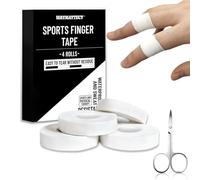 Waymaytecy 4 Rotoli Nastro Sportivo Bianco Incluse Forbici, Sport Tape,Tape Dita Extra Forte,Nastro Adesivo per Arrampicata,per Pallavolo,Boulder,Basket,Facile da Trasportare(Bianco)