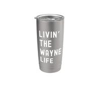 Wayne che vive la vita di Wayne Nome Divertente Bicchiere termico in acciaio inox doppia parete