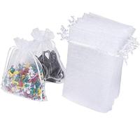 WAYOUTER 100PCS Sacchetti Organza 17x23 cm Regalo Portaconfetti Bianco per Confetti Caramelle Battesimo Matrimonio Bomboniere Nascita Compleanno Comunione Laurea