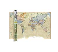 Waypoint Geographic Mappa del mondo da parete della serie Boardroom, poster con mappa del mondo laminata in stile antico, arte educativa da parete per casa, aula o ufficio, regali unici, 61 x 91,4 cm