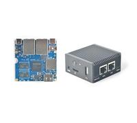 WayPonDEV Nanopi R2S Plus Wireless WiFi Computer Router OpenWRT, RK3328 Soc DDR4 1GB RAM 32GB eMMC, con Dual Gbps Ethernet M.2 WiFi Slot per Smart Home Office Gateway, Supporto Debian Ubuntu