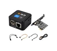 WayPonDEV PicoKVM KVM IP KVM, alloggiamento nero con touch screen da 1,54 pollici, supporta 1920 x 1080 @ 60 fps, ingresso video HDMI, uscita segnale HID, consente il controllo remoto dei dispositivi