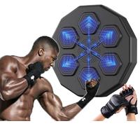 WAYRGN Music Bluetooth Boxing Machine,scatola musicale elettronica,macchina da boxe intelligente con guanti,reazione oculare e coordinazione,dispositivi da boxe per bambini e adulti,Nero,Taglia unica