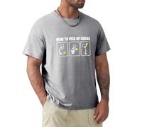 WAYSDA How TO Pick UP Chicks T-Shirt for Men Grey L