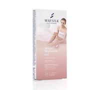 Waysilk | Strisce Depilatorie Corpo e Gambe, Con Acido Ialuronico, 20 Strisce + 4 Salviette Post Depilazione Con Aloe Vera