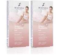 Waysilk | Strisce Depilatorie Corpo e Gambe, Con Acido Ialuronico, 20 Strisce + 4 Salviette Post Depilazione Con Aloe Vera (Confezione da 2)