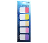 WAYTEX 100 segnalibri di carta adesivi di grande formato 5 colori 5 blocchi di 20 fogli bicolori 42 x 25 mm adesivi riposizionabili