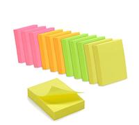 WAYTEX 1200 note adesive riposizionabili colori neon 12 blocchi da 100 fogli 3,75 x 5 cm senso verticale