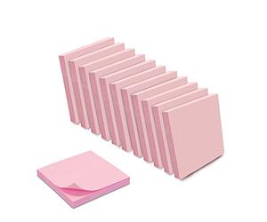 WAYTEX 1200 note autoadesive riposizionabili rosa pastello 12 blocchi da 100 fogli 75 x 75 mm quadrati