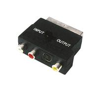 Waytex 20010-Adattatore SCART a 3 x RCA Phono femmina a SVHS con interruttore Input/Output, colore: nero