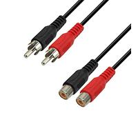 Waytex 21815 - Cavo di prolunga audio stereo con 2 connettori RCA maschio e 2 connettori RCA femmina, 150 cm