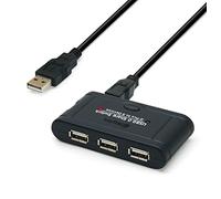 WAYTEX 28504 - Hub USB 2.0 3 porte USB-A autoalimentato per 1 PC o 2 PC, cavo 1,00 m fornito
