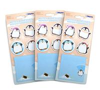 WAYTEX 300 note adesive riposizionabili Fantasie animali carini 3 espositori con 100 note 4 mini blocchi a forma di pinguini e 1 blocco quadrato 8x8 cm stampato