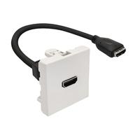 Waytex 37267 - Mascherina da parete 45 x 45 per presa HDMI femmina/femmina, con cavo, 20 cm