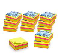 WAYTEX 3840 - Note autoadesive riposizionabili, 12 blocchetti da 320 fogli multicolori, 75 x 75 mm